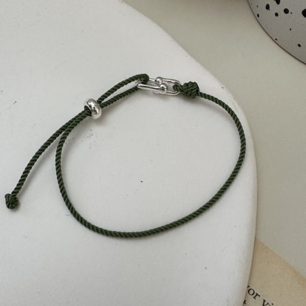 Wholesale 925 Sterling Silver Hoof Adjustable Cord Bracelet - Image 3