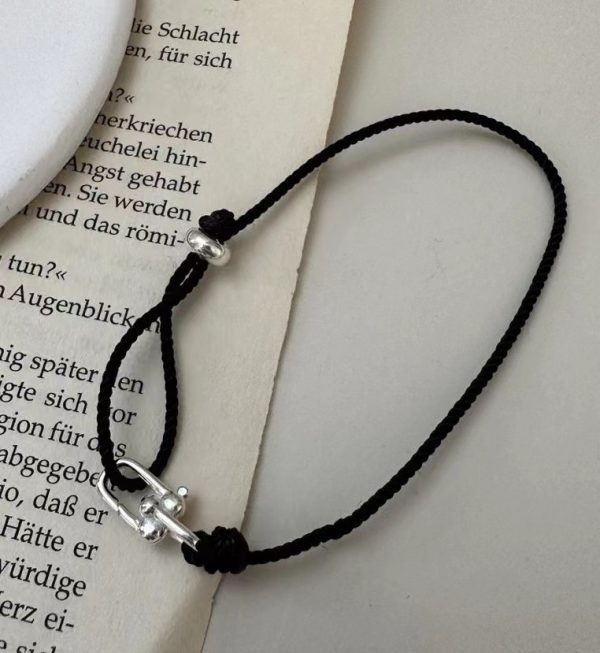 Wholesale 925 Sterling Silver Hoof Adjustable Cord Bracelet - Image 2