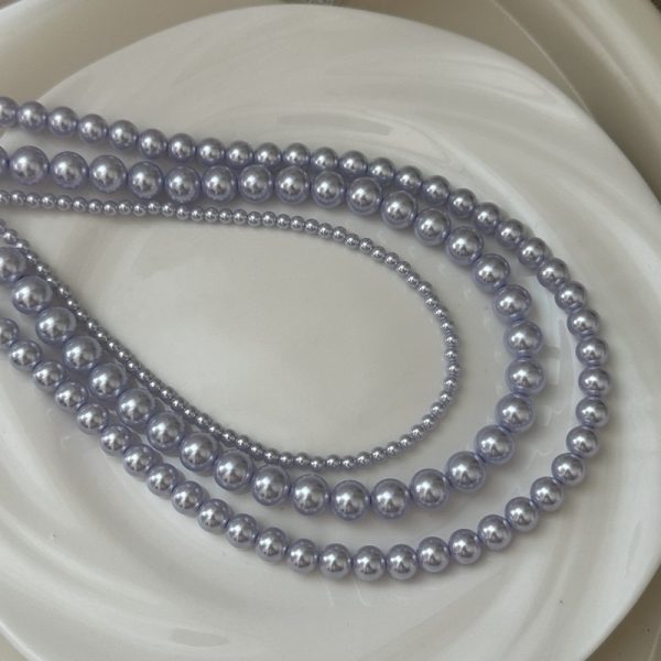 Wholesale 925 Sterling Silver Bright Blue Pearl Necklace