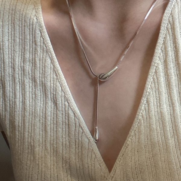 Wholesale 925 Sterling Silver Waterdrop Necklace - Image 4