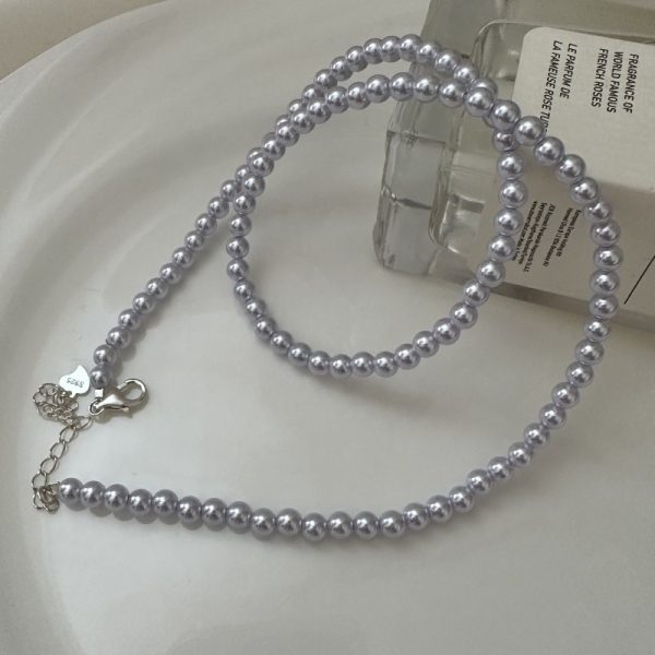 Wholesale 925 Sterling Silver Bright Blue Pearl Necklace - Image 2