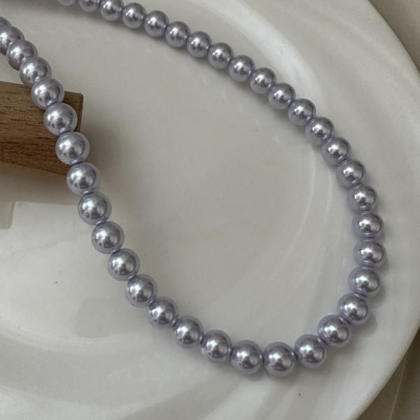 Wholesale 925 Sterling Silver Bright Blue Pearl Necklace - Image 3