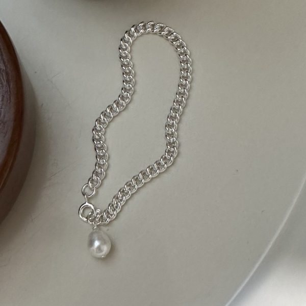 Wholesale 925 Sterling Silver Chunky Pearl Bracelet