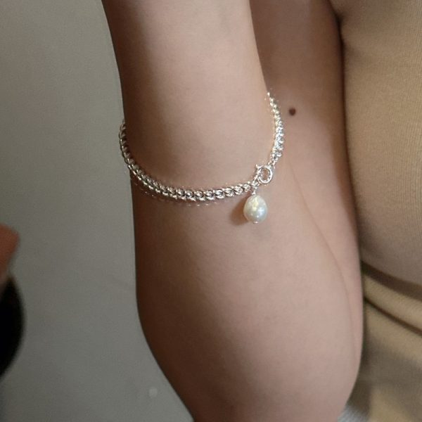 Wholesale 925 Sterling Silver Chunky Pearl Bracelet - Image 4