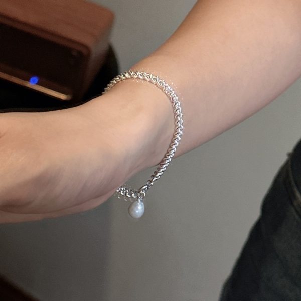 Wholesale 925 Sterling Silver Chunky Pearl Bracelet - Image 5