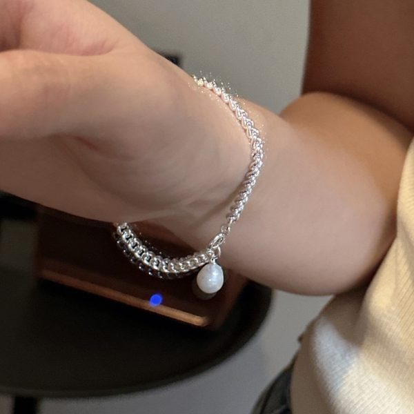 Wholesale 925 Sterling Silver Chunky Pearl Bracelet - Image 6