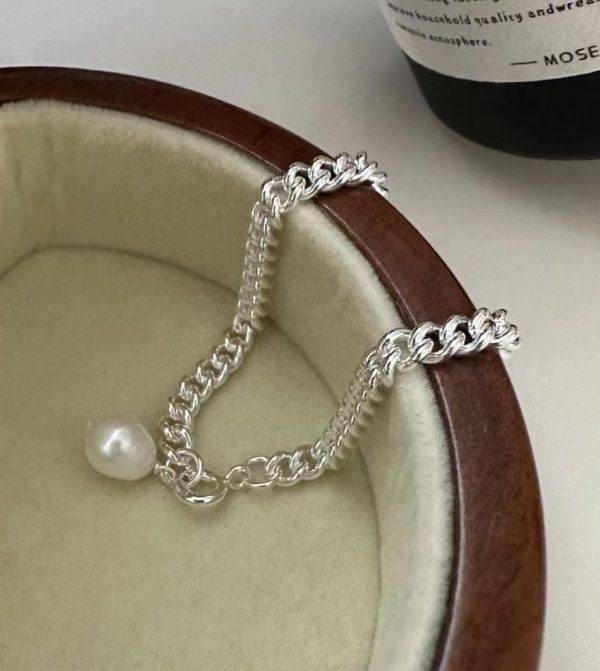 Wholesale 925 Sterling Silver Chunky Pearl Bracelet - Image 2