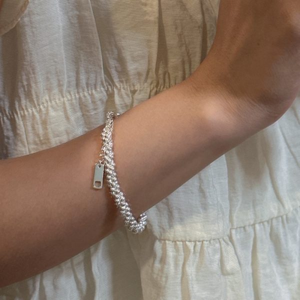 Wholesale 925 Sterling Silver Twine Bead Bracelet - Image 3