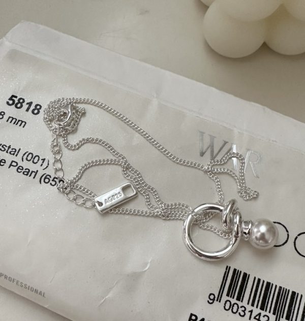 Wholesale 925 Sterling Silver Swarovski Pearl Necklace