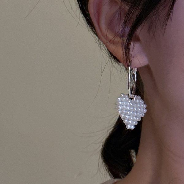 Wholesale 925 Sterling Silver Pearl Heart Earrings - Image 3