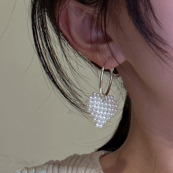 Wholesale 925 Sterling Silver Pearl Heart Earrings - Image 4