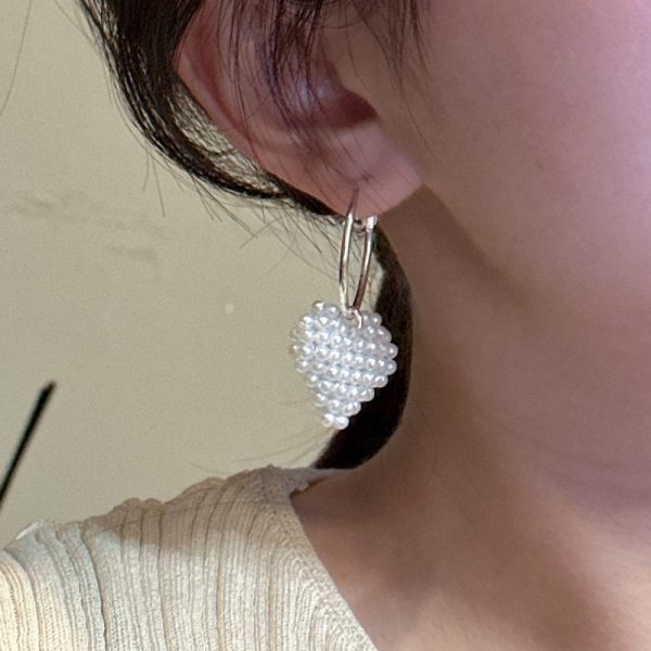 Wholesale 925 Sterling Silver Pearl Heart Earrings - Image 5