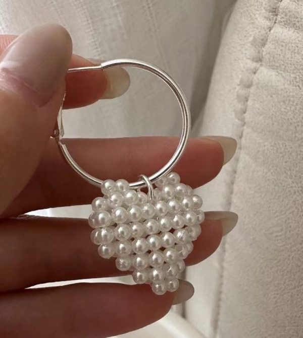 Wholesale 925 Sterling Silver Pearl Heart Earrings - Image 2
