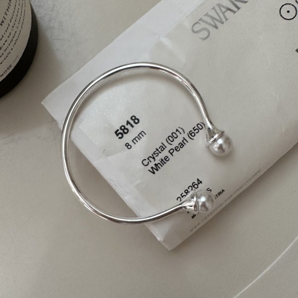 Wholesale 925 Sterling Silver Swarovski Pearl Bangle - Image 3