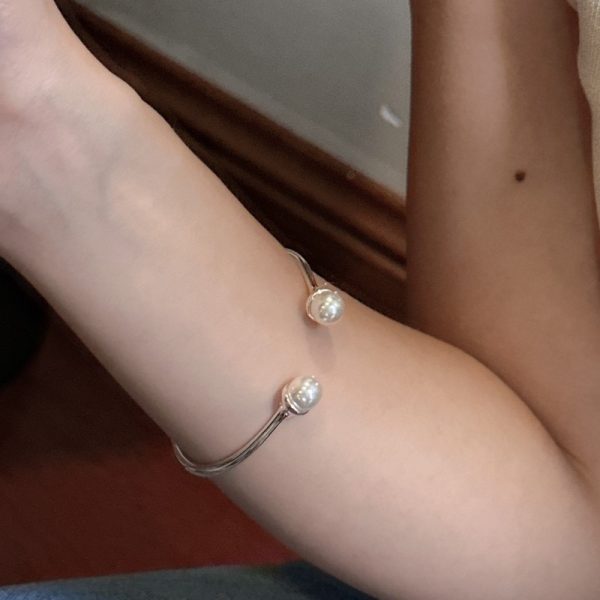 Wholesale 925 Sterling Silver Swarovski Pearl Bangle - Image 4