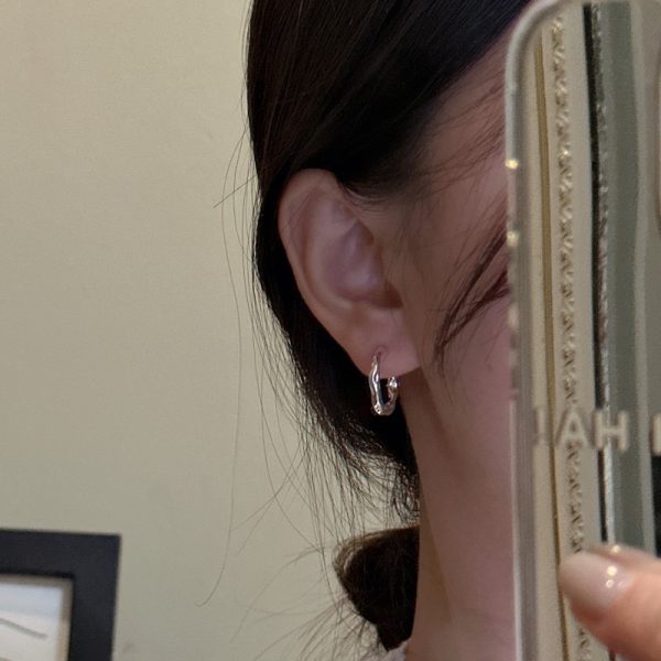 Wholesale 925 Sterling Silver Pleated Hoop Earrings - Image 6