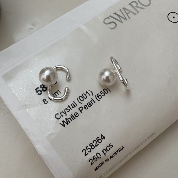 Wholesale 925 Sterling Silver Swarovski Pearl Ear Clips - Image 2