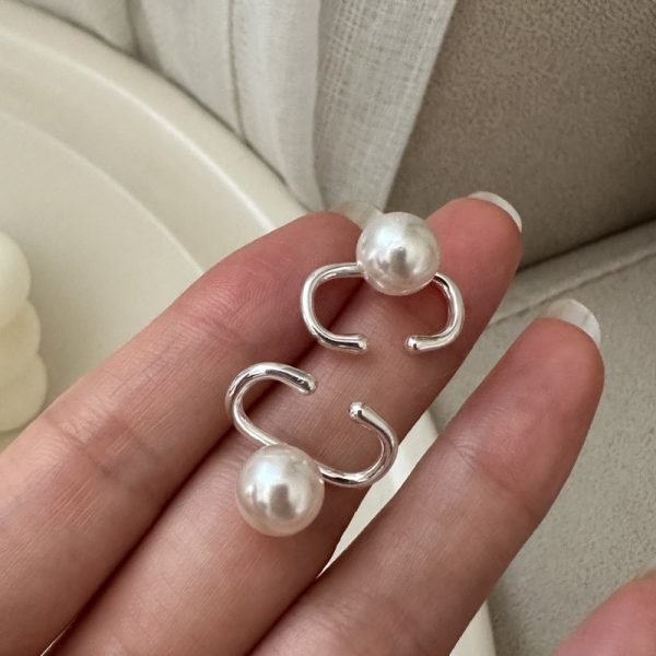 Wholesale 925 Sterling Silver Swarovski Pearl Ear Clips - Image 3