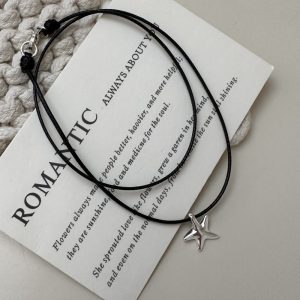 Wholesale 925 Sterling Silver Starfish Cord Necklace