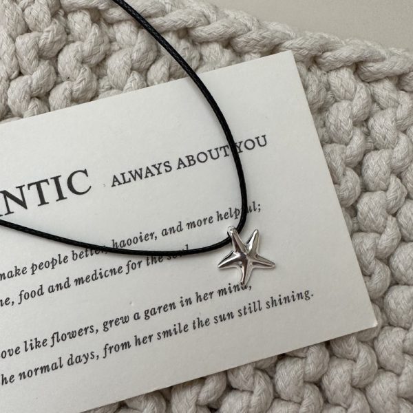 Wholesale 925 Sterling Silver Starfish Cord Necklace - Image 3