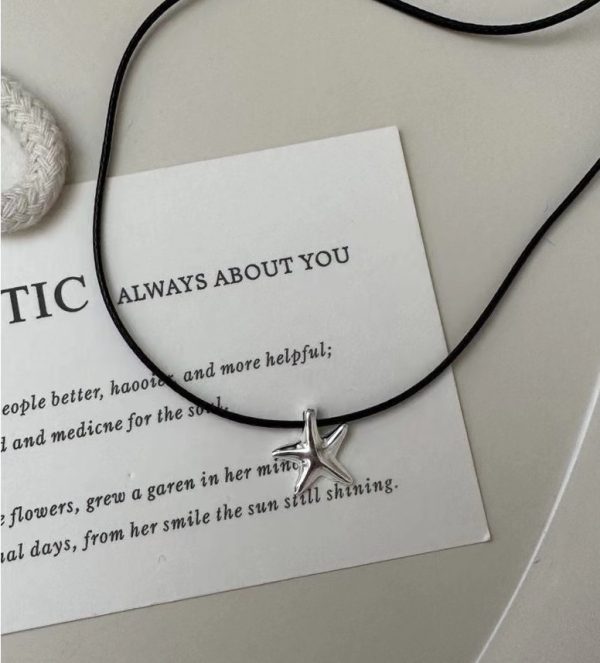 Wholesale 925 Sterling Silver Starfish Cord Necklace - Image 2