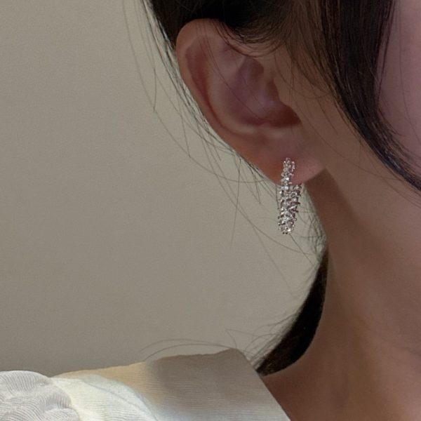 Wholesale 925 Sterling Silver Sparkly Hoop Earrings - Image 4