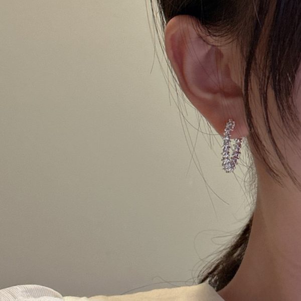 Wholesale 925 Sterling Silver Sparkly Hoop Earrings - Image 5