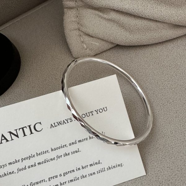 Wholesale 925 Sterling Silver Hollow Diamond Bangle - Image 3