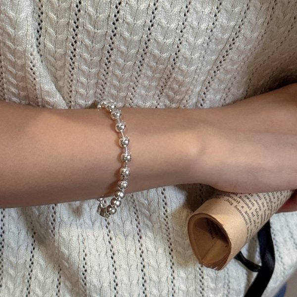 Wholesale 925 Sterling Silver Ingot Bead Bracelet - Image 5
