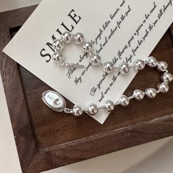 Wholesale 925 Sterling Silver Ingot Bead Bracelet - Image 2