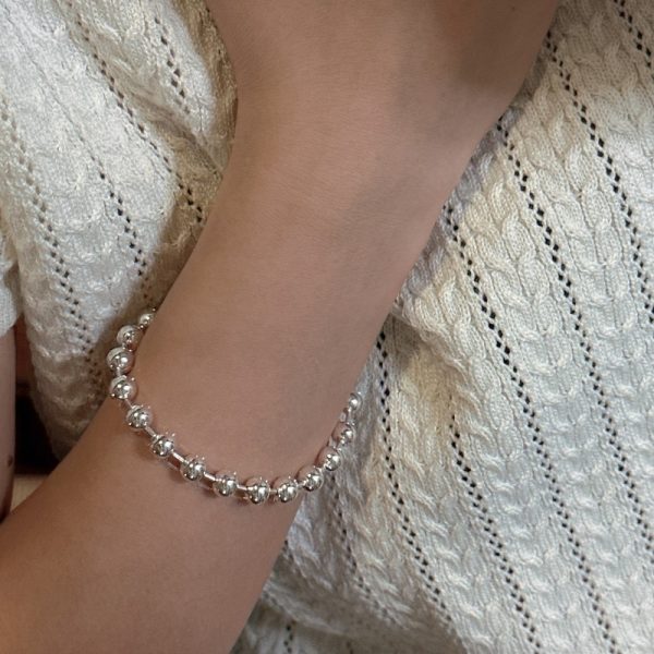 Wholesale 925 Sterling Silver Ingot Bead Bracelet - Image 4