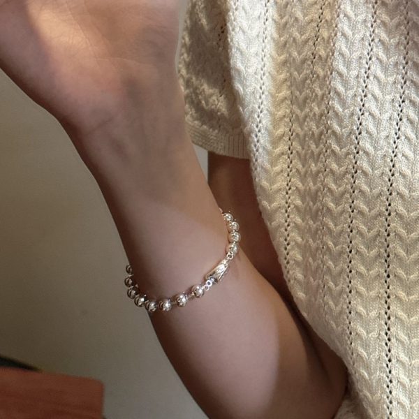 Wholesale 925 Sterling Silver Ingot Bead Bracelet - Image 6