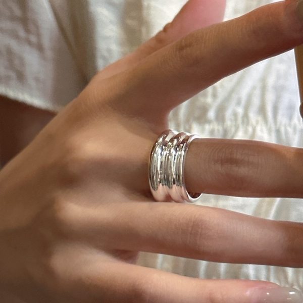 Wholesale 925 Sterling Silver Simple Glossy Ring - Image 3