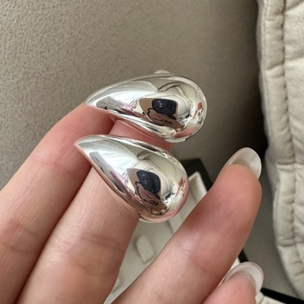 Wholesale 925 Sterling Silver Hollow Teardrop Stud Earrings - Image 3