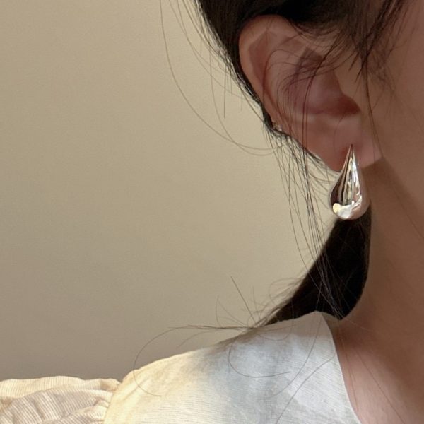 Wholesale 925 Sterling Silver Hollow Teardrop Stud Earrings - Image 5
