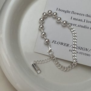 Wholesale 925 Sterling Silver Bead Splicing Necklace