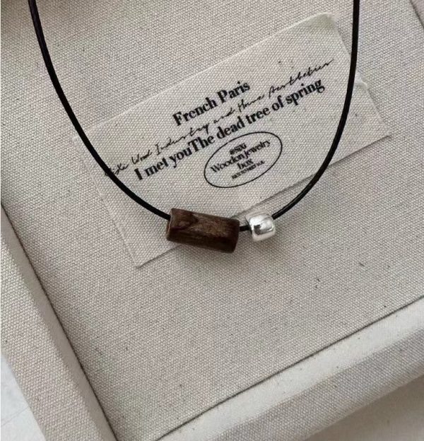 Wholesale 925 Sterling Silver Wood Grain Wax Cord Necklace - Image 3