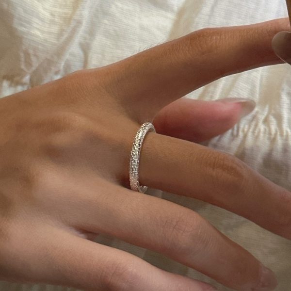 Wholesale 925 Sterling Silver Textured Thin Ring - Image 4