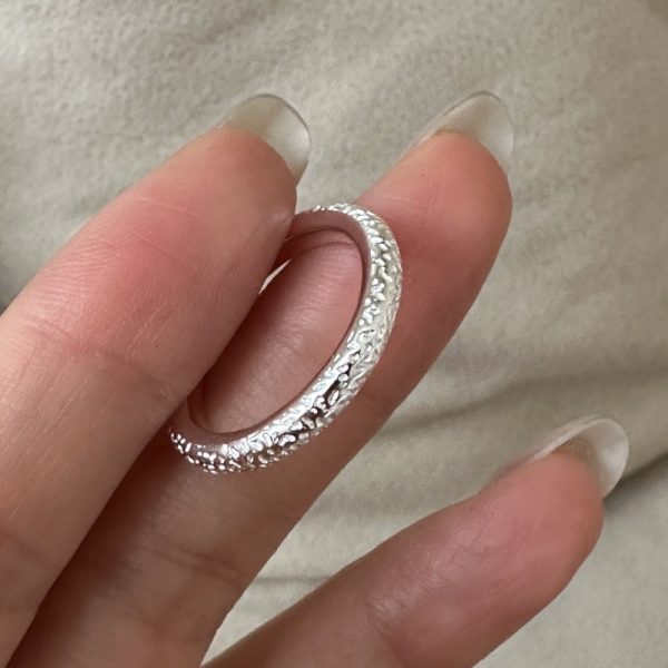 Wholesale 925 Sterling Silver Textured Thin Ring - Image 3