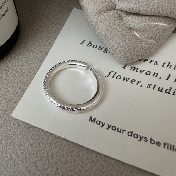 Wholesale 925 Sterling Silver Textured Thin Ring - Image 2