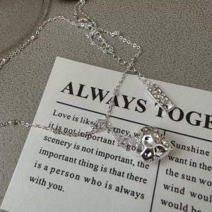Wholesale 925 Sterling Silver Textured Love Necklace