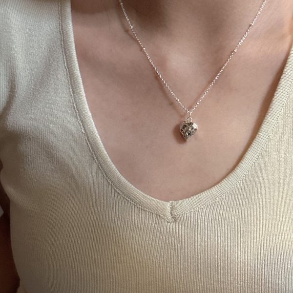 Wholesale 925 Sterling Silver Textured Love Necklace - Image 4
