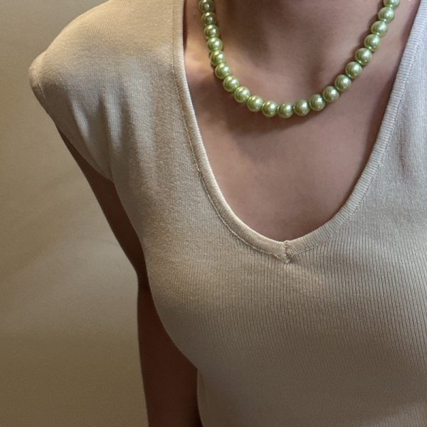 Wholesale 925 Sterling Silver Green Glass Bead Necklace - Image 4