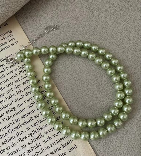 Wholesale 925 Sterling Silver Green Glass Bead Necklace - Image 2