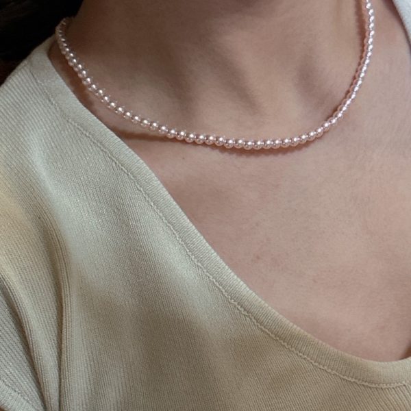 Wholesale 925 Sterling Silver Pink Glass Bead Necklace - Image 6