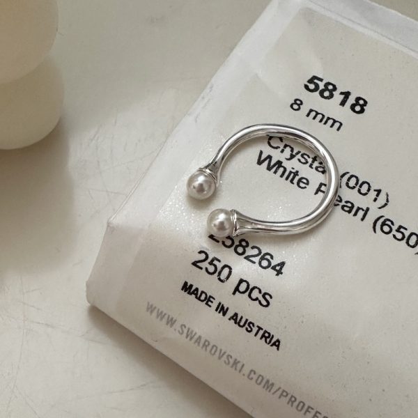 Wholesale 925 Sterling Silver Swarovski Pearl Ring - Image 5