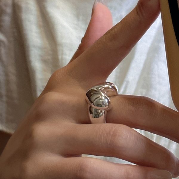 Wholesale 925 Sterling Silver Chunky Heart Ring - Image 4