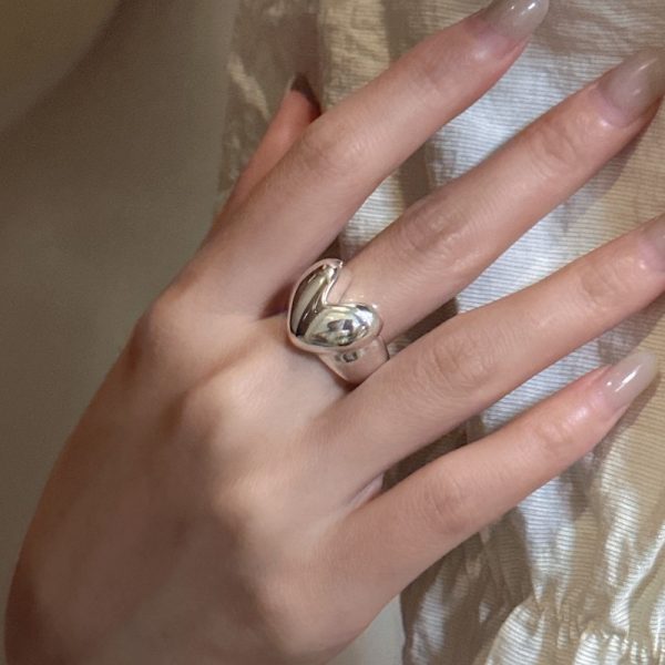 Wholesale 925 Sterling Silver Chunky Heart Ring - Image 5