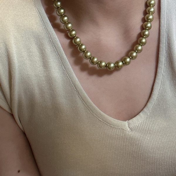 Wholesale 925 Sterling Silver Green Glass Crystal Pearl Necklace - Image 4