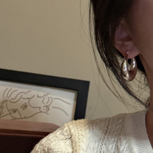 Wholesale 925 Sterling Silver Glossy Hoop Earrings - Image 4